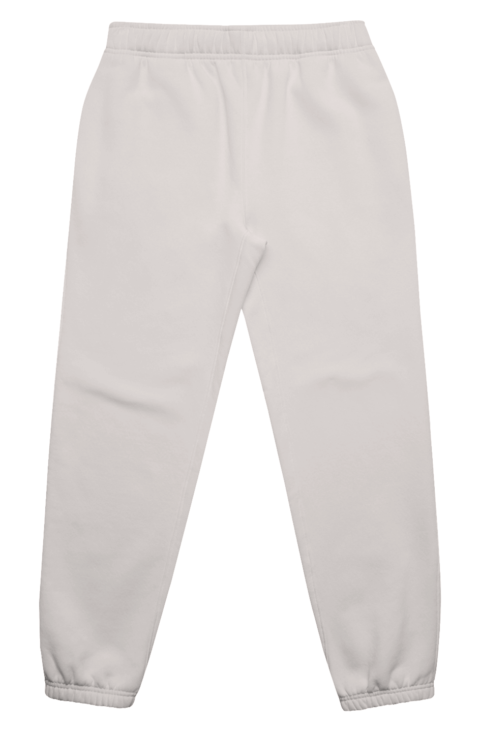 Bone coloured track pants on a white background. Flatlay. Normalize Neurodivergence.